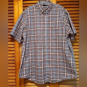 Carhartt Rugged Outdoor Wear Men's Plaid Short Sleeve Shirt Size? See Chart